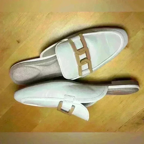 Rockport Total Motion Laylani Cream White Chain Link Mule Slides Flats Sz 6.5 - Picture 4 of 9